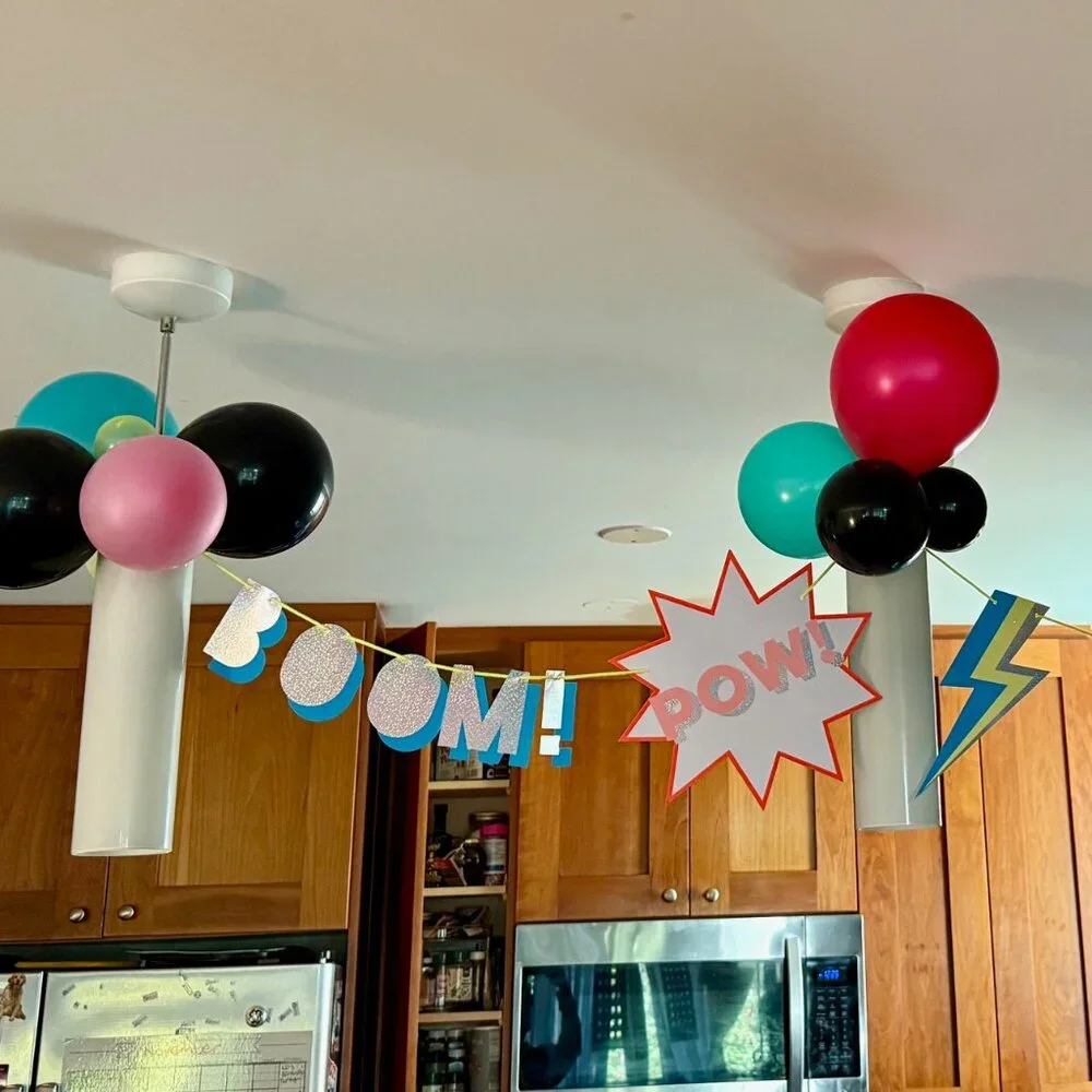 8 Balloon Clouds - Superhero Party Decorations